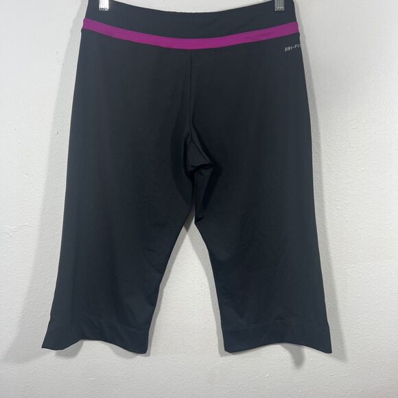 Nike‎ Dri Fit Crop Pants Womens M Black Performance Capri Gym  Athletic - Picture 3 of 7